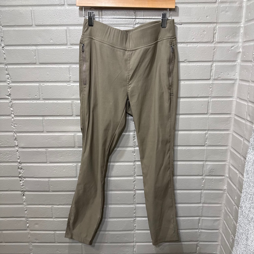 Toad&Co Flextime Moto Crop Pant Womens Taupe Brown 8 Tech Stretch Hiking Travel - Picture 3 of 9